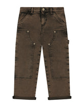 Treated denim jeans with logo tag - | Dolce & Gabbana