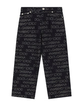 5-pocket denim jeans with the jacquard logo and the logo tag - | Dolce & Gabbana