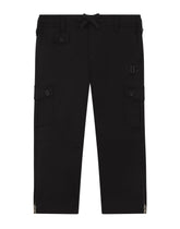 Stretch gabardine cargo pants with DG logo - | Dolce & Gabbana