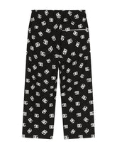 Poplin vanity pants with DG logo print - | Dolce & Gabbana