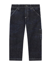 Worker blue wash jeans with large pockets - | Dolce & Gabbana