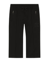 Gabardine jogging pants with DG logo patch - | Dolce & Gabbana