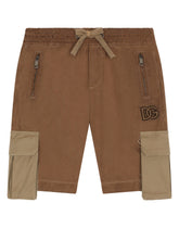 Garment-dyed cotton fabric cargo shorts - | Dolce & Gabbana