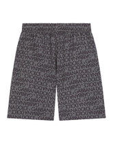 Viscose shorts with all-over logo print - | Dolce & Gabbana