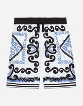 Marina-print poplin shorts - | Dolce & Gabbana