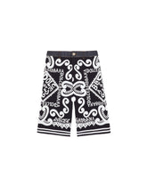 5-pocket denim and batik shorts with Marina print - | Dolce & Gabbana