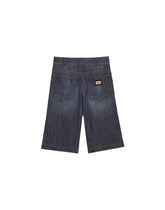 5-pocket denim and batik shorts with Marina print - | Dolce & Gabbana