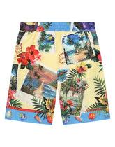 Linen shorts with Hawaiian print - | Dolce & Gabbana