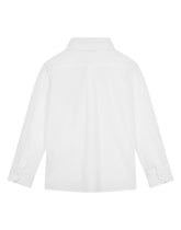 Poplin shirt with crown and bee logo - | Dolce & Gabbana