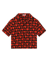 Poplin shirt with DG heart print - | Dolce & Gabbana