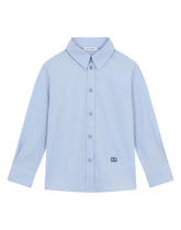 Poplin shirt with DG logo embroidery - | Dolce & Gabbana
