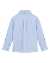 Poplin shirt with DG logo embroidery - | Dolce & Gabbana
