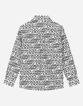 Poplin shirt with all-over DG logo print - | Dolce & Gabbana