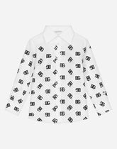 Poplin shirt with DG logo print - | Dolce & Gabbana