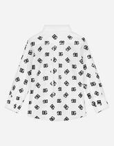 Poplin shirt with DG logo print - | Dolce & Gabbana