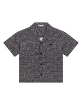 Viscose bowling shirt with the all-over logo print - | Dolce & Gabbana
