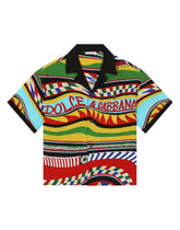 Short-sleeved shirt with Carretto print - | Dolce & Gabbana