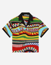 Short-sleeved shirt with Carretto print - | Dolce & Gabbana