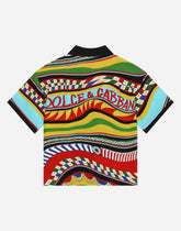 Short-sleeved shirt with Carretto print - | Dolce & Gabbana