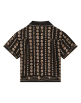 Short-sleeved silk shirt with coin print - | Dolce & Gabbana