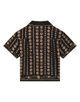 Short-sleeved silk shirt with coin print - | Dolce & Gabbana