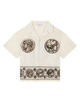 Short-sleeved poplin shirt with coin print - | Dolce & Gabbana