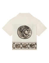 Short-sleeved poplin shirt with coin print - | Dolce & Gabbana