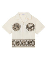 Short-sleeved poplin shirt with coin print - | Dolce & Gabbana