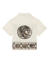 Short-sleeved poplin shirt with coin print - | Dolce & Gabbana