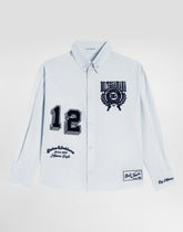 Cotton shirt with embroidery and patch - | Dolce & Gabbana