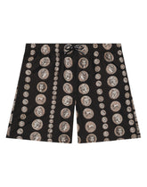 Nylon swim trunks with coin print - | Dolce & Gabbana