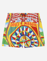 Nylon swim trunks with Carretto print - | Dolce & Gabbana