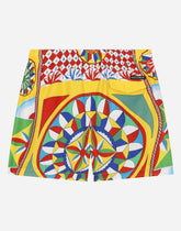 Nylon swim trunks with Carretto print - | Dolce & Gabbana