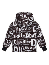 PADDED NYLON SKI JACKET WITH LOGO PRINT - | Dolce & Gabbana