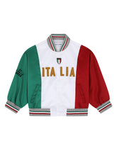Satin bomber jacket with Italy patch - | Dolce & Gabbana