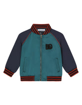 Satin bomber jacket with DG logo patch - | Dolce & Gabbana