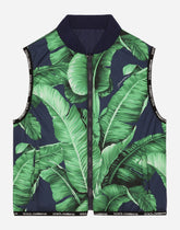Reversible nylon jacket with banana tree print - | Dolce & Gabbana