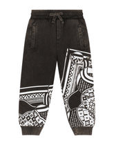 Jogging pants with bandanna print - | Dolce & Gabbana