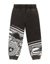 Jogging pants with bandanna print - | Dolce & Gabbana