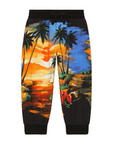 Jersey jogging pants with Hawaiian print - | Dolce & Gabbana