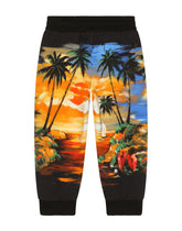 Jersey jogging pants with Hawaiian print - | Dolce & Gabbana