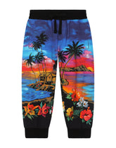 Jersey jogging pants with Hawaiian print - | Dolce & Gabbana