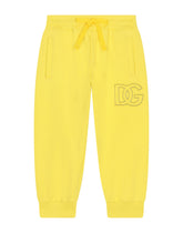 Jersey jogging pants with embossed DG logo patch embellishment - | Dolce & Gabbana