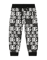 Jersey jogging pants with DG logo print - | Dolce & Gabbana