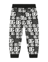 Jersey jogging pants with DG logo print - | Dolce & Gabbana