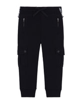 Jersey jogging pants with denim inserts - | Dolce & Gabbana