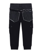 Jersey jogging pants with denim inserts - | Dolce & Gabbana
