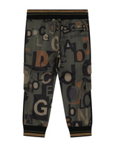 Jersey jogging pants with logo print - | Dolce & Gabbana
