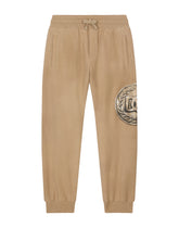 Cotton jogging pants with coin print - | Dolce & Gabbana