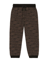 Cotton jogging pants with the all-over logo print - | Dolce & Gabbana